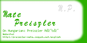 mate preiszler business card